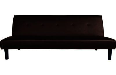 Eddie Large Leather Effect Clic Clac Sofa Bed - Chocolate